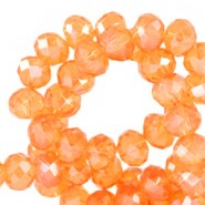 Abalorios de vidrio rondelle Facetados 8x6mm - Fireopal orange-pearl shine coating